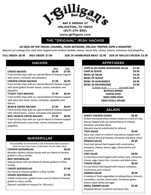 Home J. Gilligan's Bar & Grill